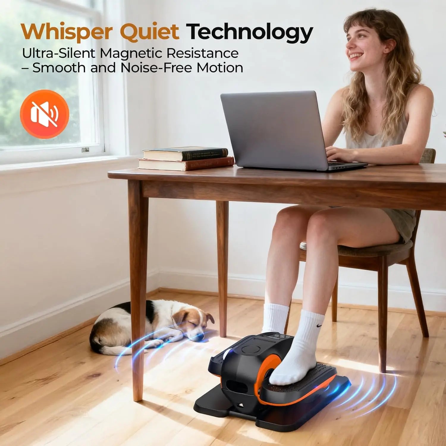 Under Desk Electric Elliptical Machine - 12 Speeds Portable Seated Pedal Exerciser with Remote Control, 3 Smart Workout Programs, Whisper-Quiet for Home Gym Setup, Encourages Movement with Motivating Display Vibration Plates Walking Pad