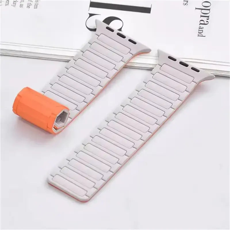 Ultra Soft Magnetic Silicone Smart Wearable Accessories, Apple Watch Replacement Bands for Ultra 2/Se/Series 11-3, Sport Waterproof Adjustable 38-49Mm Wrist Strap for Men