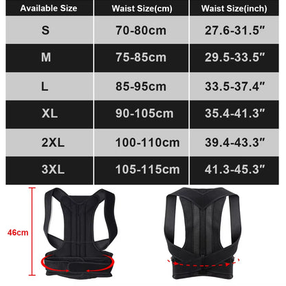 Back Brace Posture Support for Women and Men, Shoulder Straightener, Adjustable Full Back Support for Upper and Lower Back
