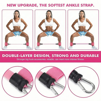 Ankle Resistance Bands, Ankle Bands for Working Out with Cuffs, Resistance Bands for Leg Butt Training Workout Equipment for Kickbacks Hip Gluteus Training Exercises, Ankle Strap with Exercise Bands Outdoorfun Fitness