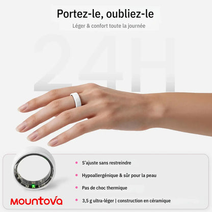 White Ceramic Smart Ring for Men & Women – IP68 Waterproof Health & Fitness Tracker, Sleep, Heart Rate, Stress & Cycle Monitor, Ios & Android Compatible, Charging Case Included,#Tiktokshopsummersale