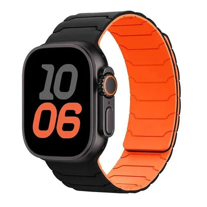 Ultra Soft Magnetic Silicone Smart Wearable Accessories, Apple Watch Replacement Bands for Ultra 2/Se/Series 11-3, Sport Waterproof Adjustable 38-49Mm Wrist Strap for Men