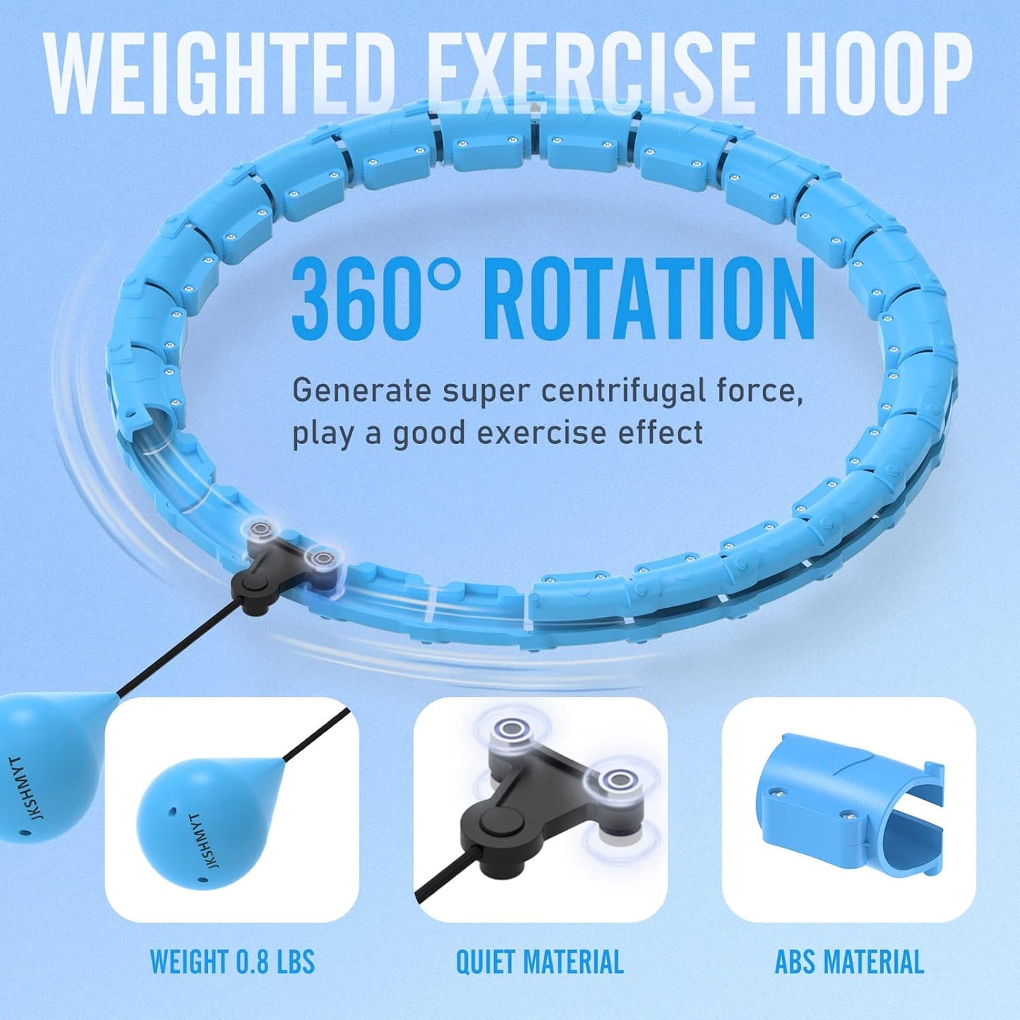 Weighted Infinity Hula Hoop - 24-Link Adjustable Fitness Hoop