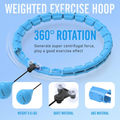 Weighted Infinity Hula Hoop - 24-Link Adjustable Fitness Hoop