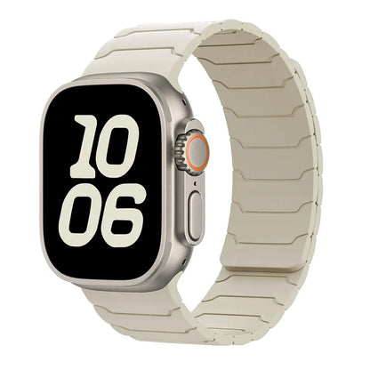 Ultra Soft Magnetic Silicone Smart Wearable Accessories, Apple Watch Replacement Bands for Ultra 2/Se/Series 11-3, Sport Waterproof Adjustable 38-49Mm Wrist Strap for Men