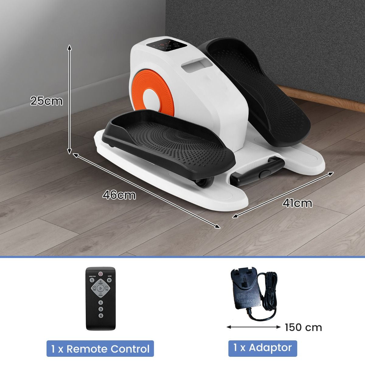 Under Desk Elliptical Machine with Display Screen and Remote Control