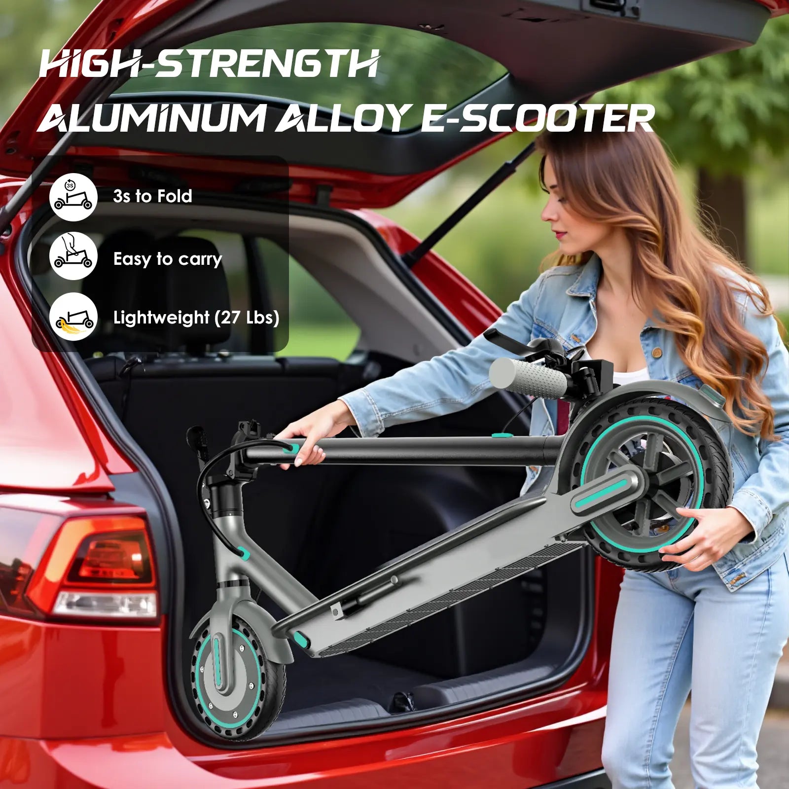 [Mother'S Day Flash Sale] Folding Electric Scooter - 350W Motor, 19 MPH Top Speed, App Control, Disc Braking System, Adjustable Handlebars, Non-Waterproof App Controlled Commuting High Speed Scooter, App Controlled Scooter