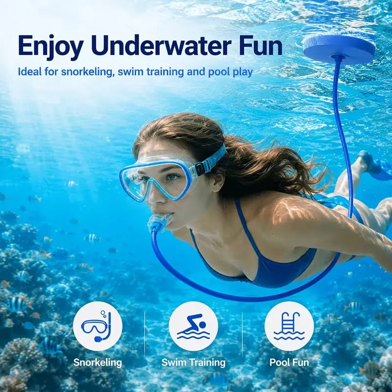Diving Oxygen Supply Set, Scuba Breathing Tube Withsplash-Resistant Single-Head/Dual-Head Regulator,Silicone Leak-Proof Underwater Breathing Valve,Snorkeling Mask Snorkels for Diving Training, Underwatersnorkels