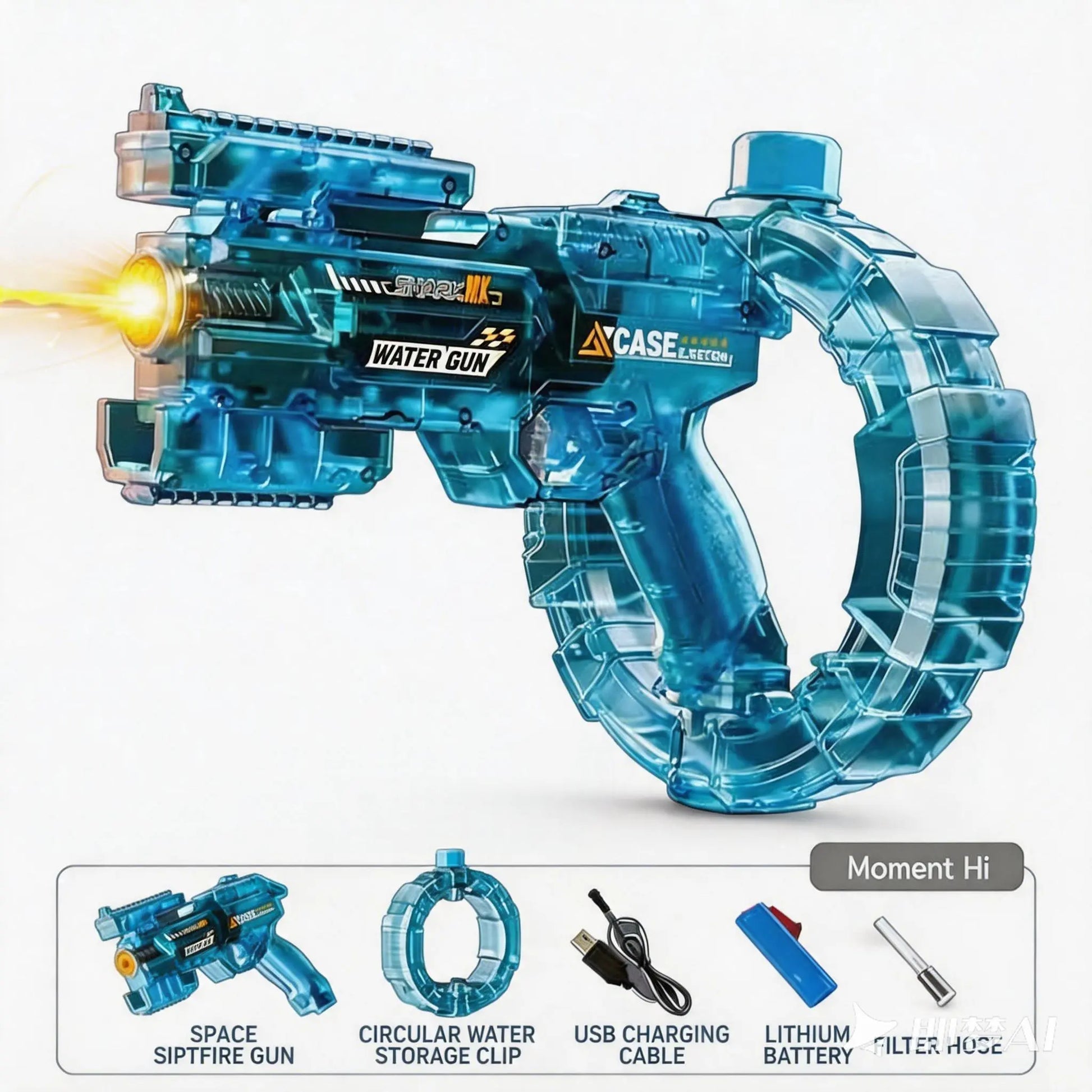 LED Electric Water Blaster – High-, Powerful Squirt Gun for Kids & Adults ,Strong Water Blaster,Summer Electric Water Blaster Toy Pool Fun Powerful Electric Water Gun
