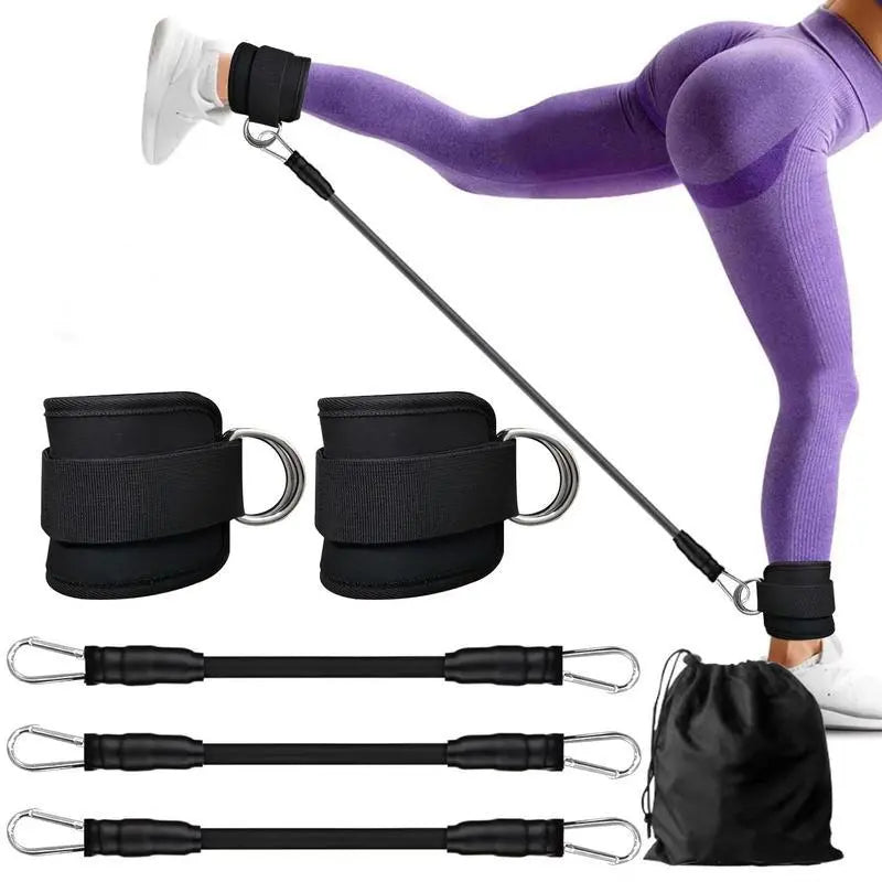 Ankle Resistance Bands, Ankle Bands for Working Out with Cuffs, Resistance Bands for Leg Butt Training Workout Equipment for Kickbacks Hip Gluteus Training Exercises, Ankle Strap with Exercise Bands Outdoorfun Fitness