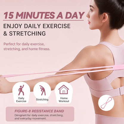 Figure-8 Resistance Band, Portable Stretching Gear for Home Workout, Beginner-Friendly Daily Movement & Flexibility, Workout Bands, Beginner Workout Routine
