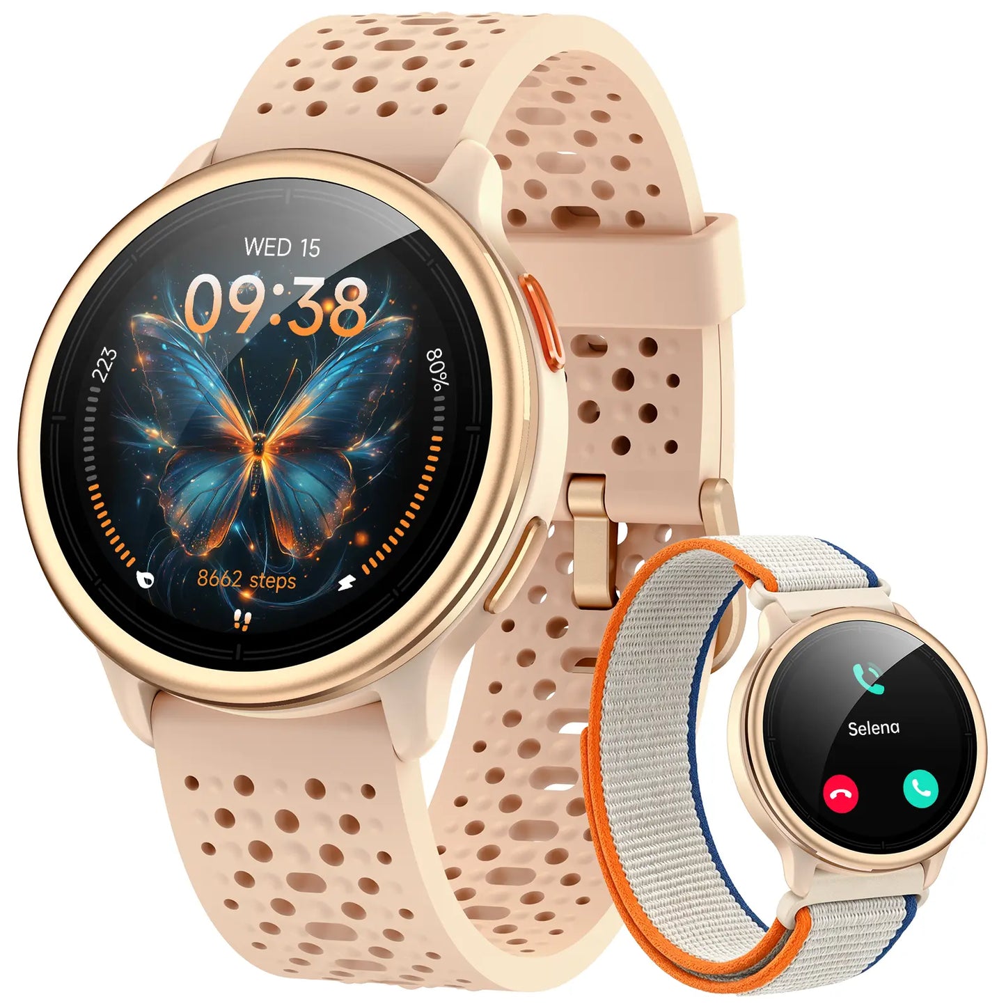 FANYAR-02 AI Smartwatch with Silicone Band, 1.27In Full Touch Screen,Ip68 Waterproof Bluetooth Music Player,Heart Rate/Sleep Monitor Fitness Tracker for Iphone Android Phones Health Smartwatch Wearable Smartphone Wristwatch Sport Mode Tiktokshopsummersale