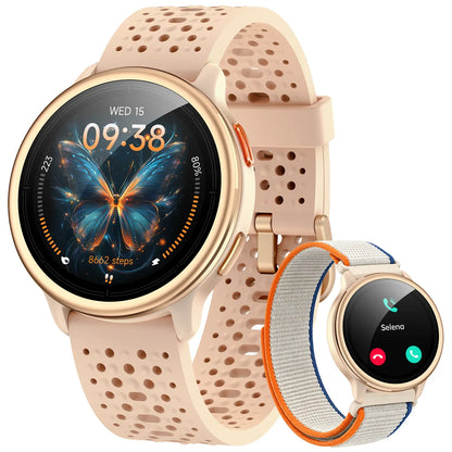 FANYAR-02 AI Smartwatch with Silicone Band, 1.27In Full Touch Screen,Ip68 Waterproof Bluetooth Music Player,Heart Rate/Sleep Monitor Fitness Tracker for Iphone Android Phones Health Smartwatch Wearable Smartphone Wristwatch Sport Mode Tiktokshopsummersale
