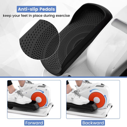 Under Desk Elliptical Machine with Display Screen and Remote Control