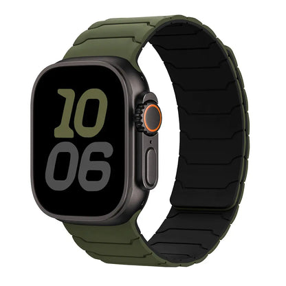 Ultra Soft Magnetic Silicone Smart Wearable Accessories, Apple Watch Replacement Bands for Ultra 2/Se/Series 11-3, Sport Waterproof Adjustable 38-49Mm Wrist Strap for Men