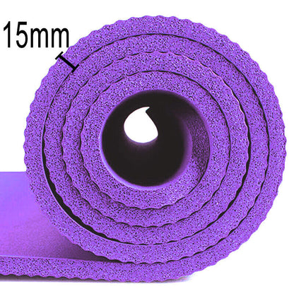 Transform Your Workout with Our Super Thick 15mm Non-Slip Yoga Mat - Perfect for Yoga, Pilates, and Fitness Sessions! 🌟🧘‍♀️💪