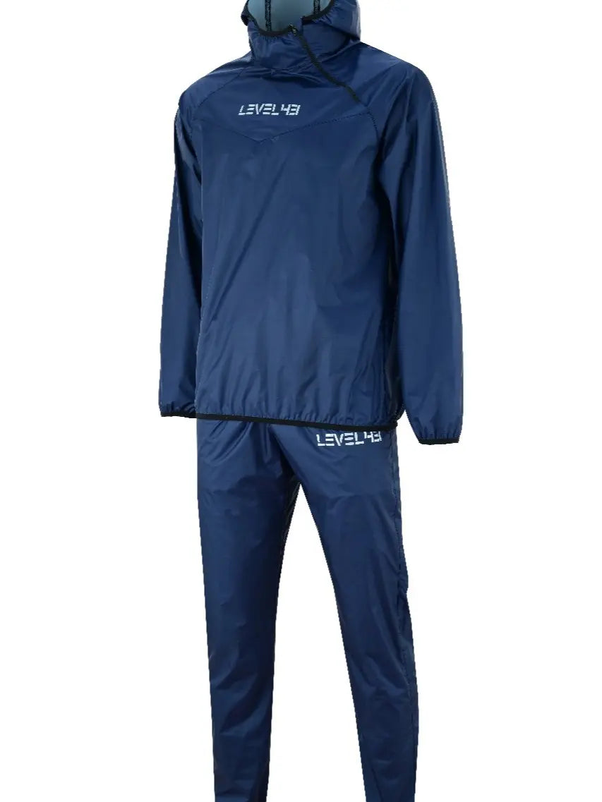 Level 43 Hooded Sauna Suit for Men and Women - anti Rip Workout Suit for Exercise Gym Fitness, Weight Loss Slimming Suit