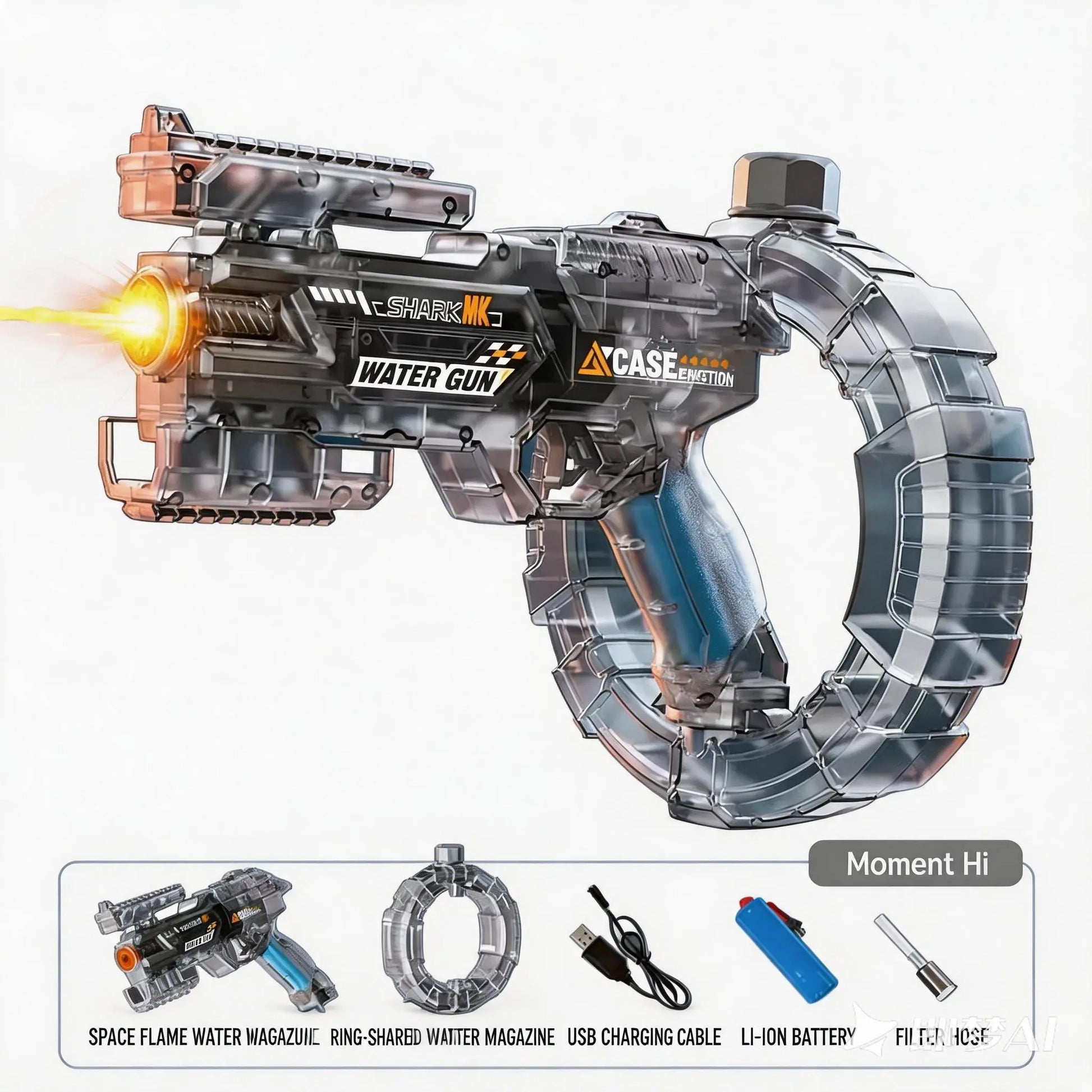 LED Electric Water Blaster – High-, Powerful Squirt Gun for Kids & Adults ,Strong Water Blaster,Summer Electric Water Blaster Toy Pool Fun Powerful Electric Water Gun
