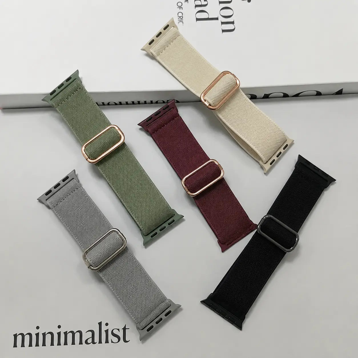 5-Pack Nylon Elastic Apple Watch Bands | Soft Breathable Sport Straps Compatible with Apple Watch Ultra & Series 10/9/8/7/6/5/4/3/2/1/SE | Adjustable Unisex Watch Bands