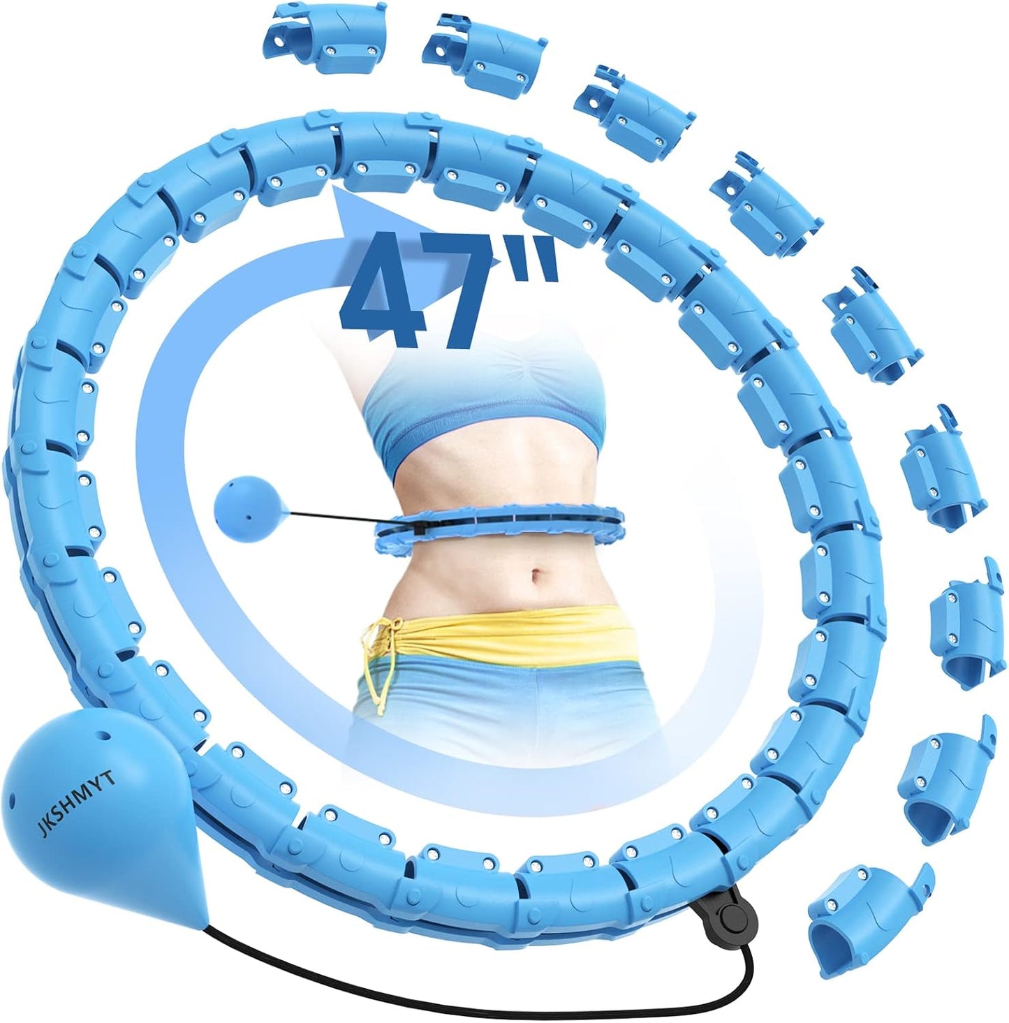 Weighted Infinity Hula Hoop - 24-Link Adjustable Fitness Hoop