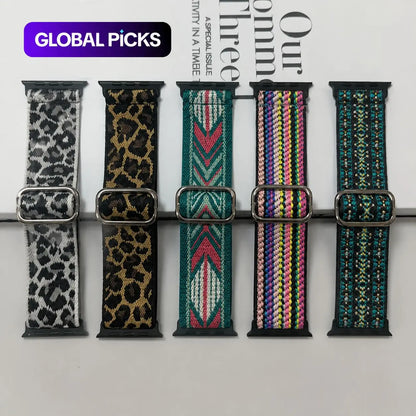 5-Pack Nylon Elastic Apple Watch Bands | Soft Breathable Sport Straps Compatible with Apple Watch Ultra & Series 10/9/8/7/6/5/4/3/2/1/SE | Adjustable Unisex Watch Bands
