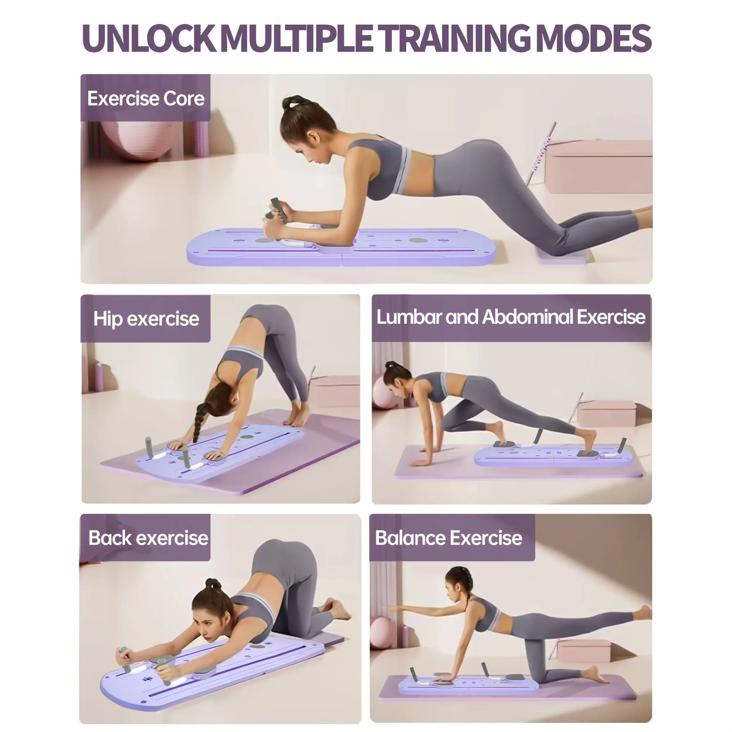 Foldable Abdominal Board with Foldable Design - Core Strength Training Equipment, Elbow Support, Knee Pads, Automatic Rebounder, Built-In Timer, Comes with Free Gifts, Free Gifts Included for Home Pilates, Crunch & Sit-Up Assist, Workouts for Flat Tummy,,