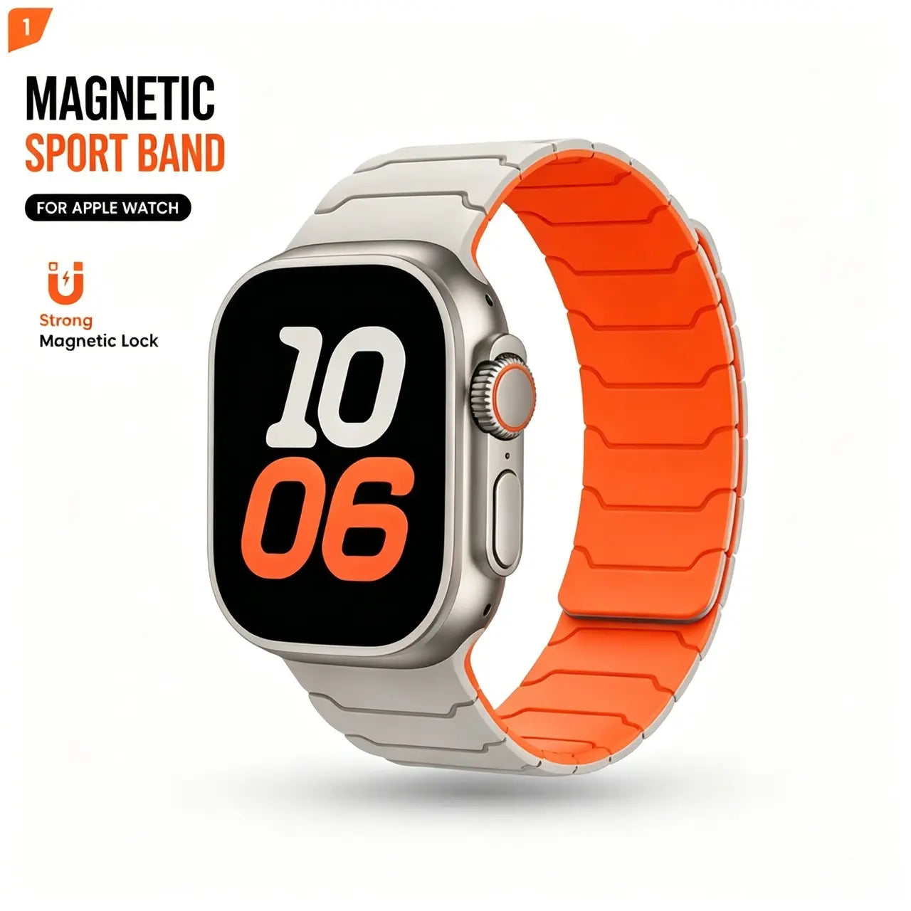 Ultra Soft Magnetic Silicone Smart Wearable Accessories, Apple Watch Replacement Bands for Ultra 2/Se/Series 11-3, Sport Waterproof Adjustable 38-49Mm Wrist Strap for Men