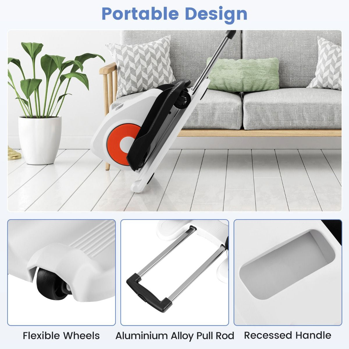 Under Desk Elliptical Machine with Display Screen and Remote Control