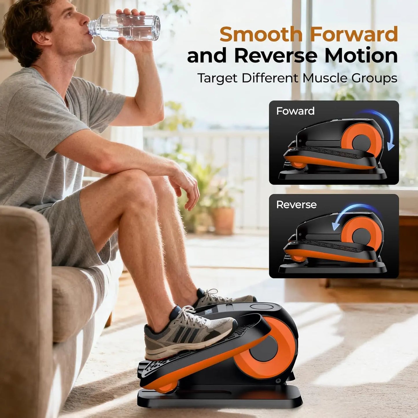 Under Desk Electric Elliptical Machine - 12 Speeds Portable Seated Pedal Exerciser with Remote Control, 3 Smart Workout Programs, Whisper-Quiet for Home Gym Setup, Encourages Movement with Motivating Display Vibration Plates Walking Pad