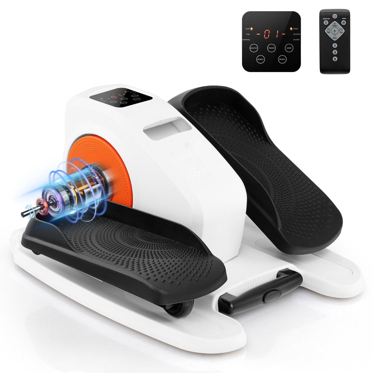 Under Desk Elliptical Machine with Display Screen and Remote Control