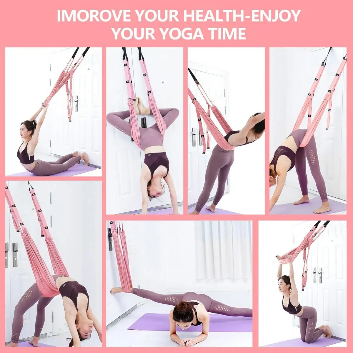 Aerial Yoga Hammock, Multifunctional Soft Fabric Swing for Dancers and Pilates, Adjustable Inversion Equipment for Home & Gym with Storage Bag, Portable Pilates Equipment, Multifunctional Pilates