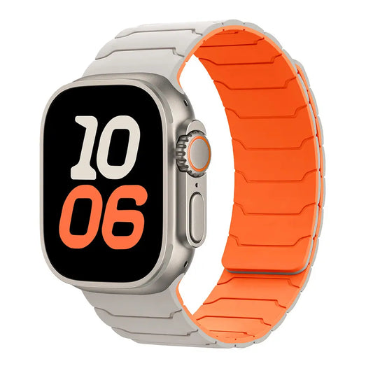 Ultra Soft Magnetic Silicone Smart Wearable Accessories, Apple Watch Replacement Bands for Ultra 2/Se/Series 11-3, Sport Waterproof Adjustable 38-49Mm Wrist Strap for Men