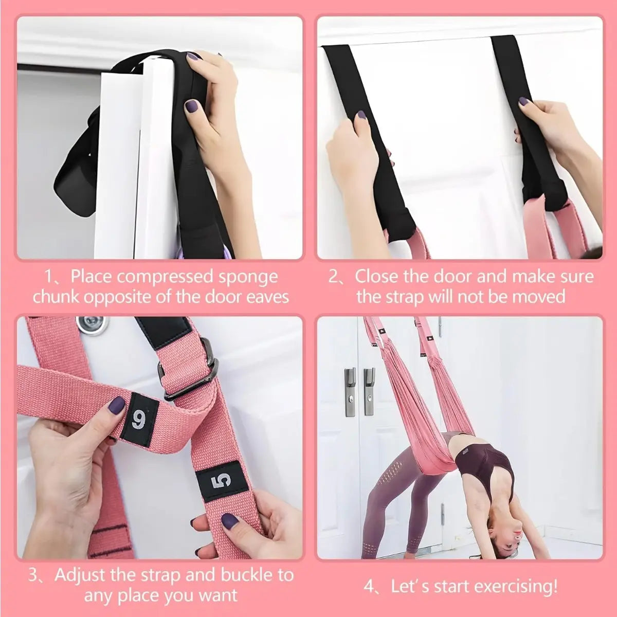Aerial Yoga Hammock, Multifunctional Soft Fabric Swing for Dancers and Pilates, Adjustable Inversion Equipment for Home & Gym with Storage Bag, Portable Pilates Equipment, Multifunctional Pilates