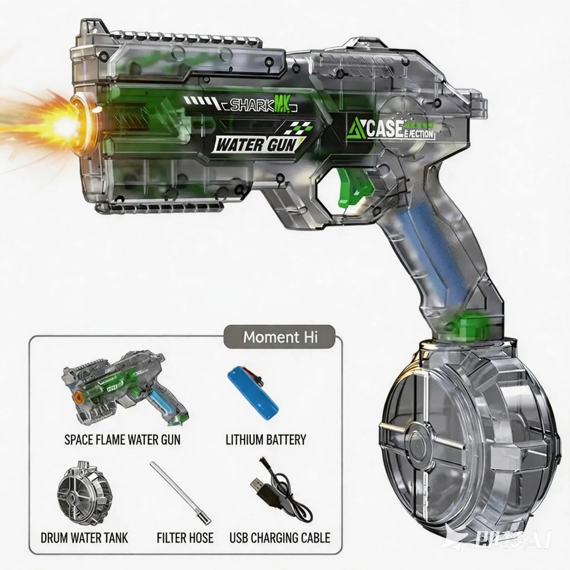 LED Electric Water Blaster – High-, Powerful Squirt Gun for Kids & Adults ,Strong Water Blaster,Summer Electric Water Blaster Toy Pool Fun Powerful Electric Water Gun