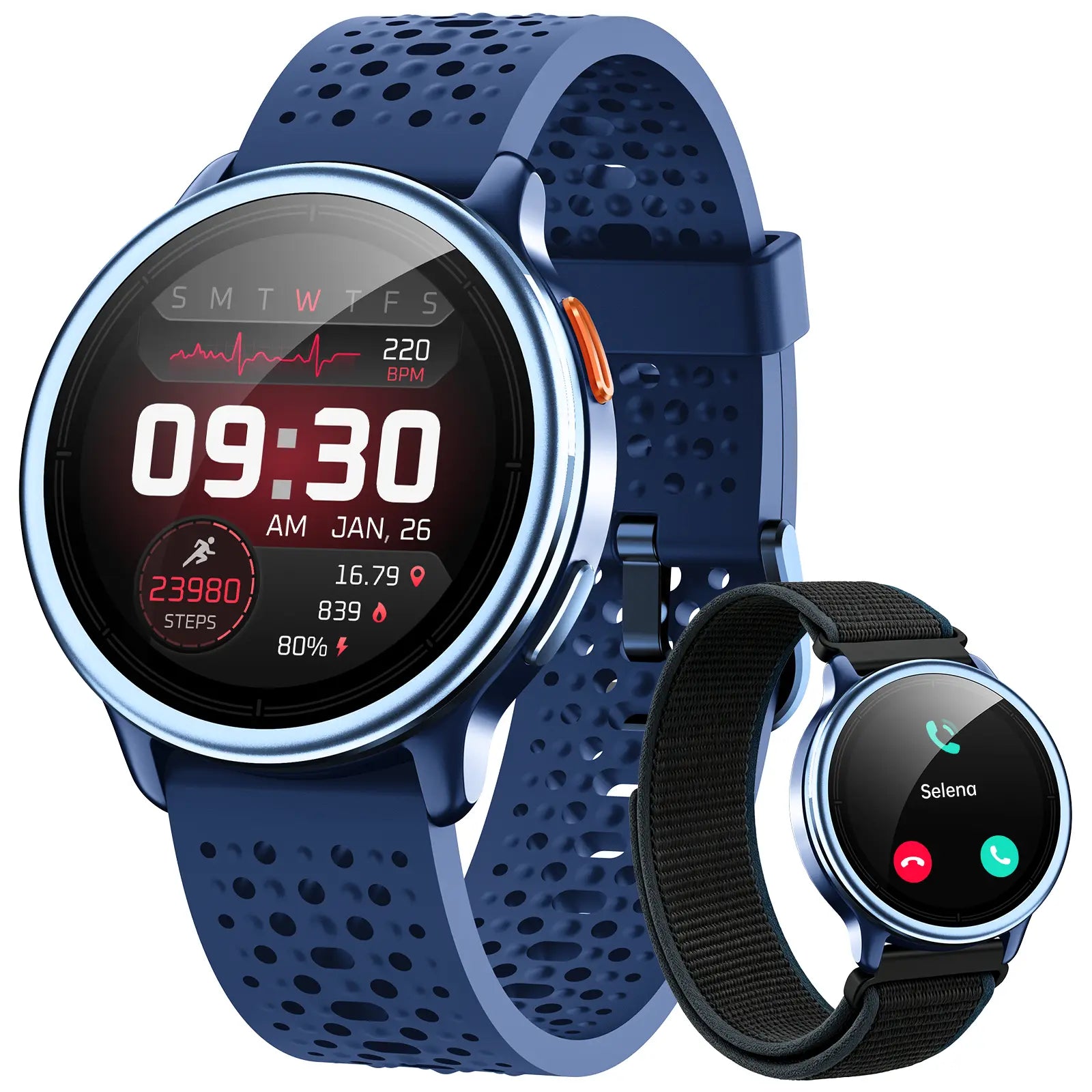 FANYAR-02 AI Smartwatch with Silicone Band, 1.27In Full Touch Screen,Ip68 Waterproof Bluetooth Music Player,Heart Rate/Sleep Monitor Fitness Tracker for Iphone Android Phones Health Smartwatch Wearable Smartphone Wristwatch Sport Mode Tiktokshopsummersale