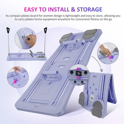 Foldable Abdominal Board with Foldable Design - Core Strength Training Equipment, Elbow Support, Knee Pads, Automatic Rebounder, Built-In Timer, Comes with Free Gifts, Free Gifts Included for Home Pilates, Crunch & Sit-Up Assist, Workouts for Flat Tummy,,