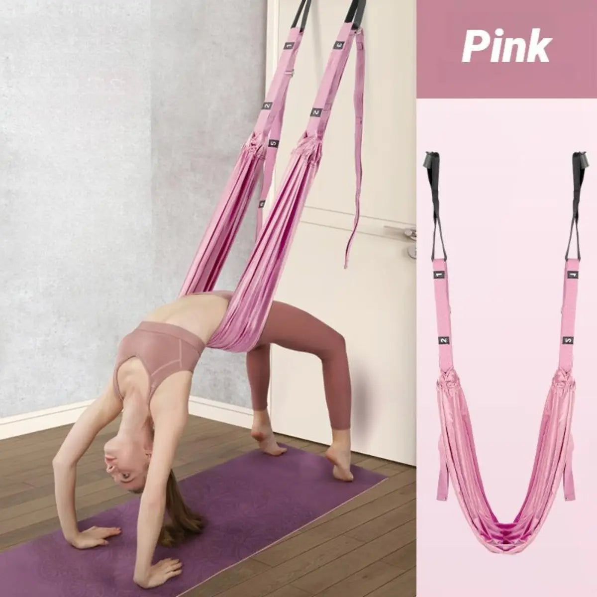Aerial Yoga Hammock, Multifunctional Soft Fabric Swing for Dancers and Pilates, Adjustable Inversion Equipment for Home & Gym with Storage Bag, Portable Pilates Equipment, Multifunctional Pilates