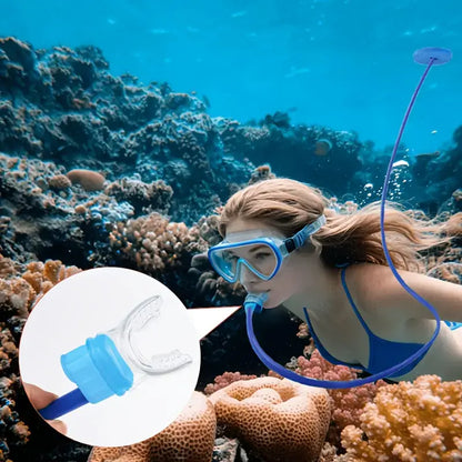 Diving Oxygen Supply Set, Scuba Breathing Tube Withsplash-Resistant Single-Head/Dual-Head Regulator,Silicone Leak-Proof Underwater Breathing Valve,Snorkeling Mask Snorkels for Diving Training, Underwatersnorkels