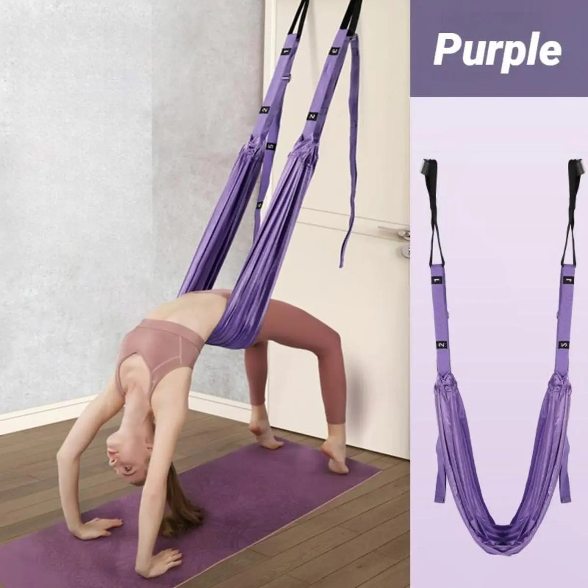 Aerial Yoga Hammock, Multifunctional Soft Fabric Swing for Dancers and Pilates, Adjustable Inversion Equipment for Home & Gym with Storage Bag, Portable Pilates Equipment, Multifunctional Pilates