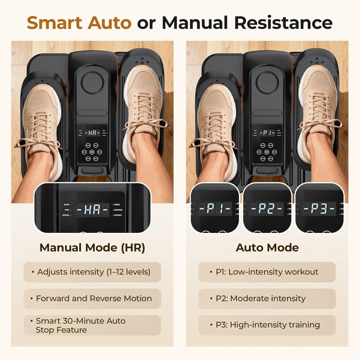 Under Desk Electric Elliptical Machine - 12 Speeds Portable Seated Pedal Exerciser with Remote Control, 3 Smart Workout Programs, Whisper-Quiet for Home Gym Setup, Encourages Movement with Motivating Display Vibration Plates Walking Pad