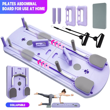 Foldable Abdominal Board with Foldable Design - Core Strength Training Equipment, Elbow Support, Knee Pads, Automatic Rebounder, Built-In Timer, Comes with Free Gifts, Free Gifts Included for Home Pilates, Crunch & Sit-Up Assist, Workouts for Flat Tummy,,