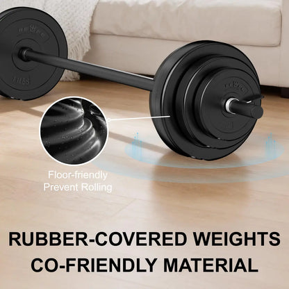 RELIFE Unisex Adjustable 45 LB Barbell Set - Free Weight Lifting Bar with Adjustable Weights for Home Gym Strength Train, Resistance Training, Full Body Workout & Body Recomp, Fit at Home