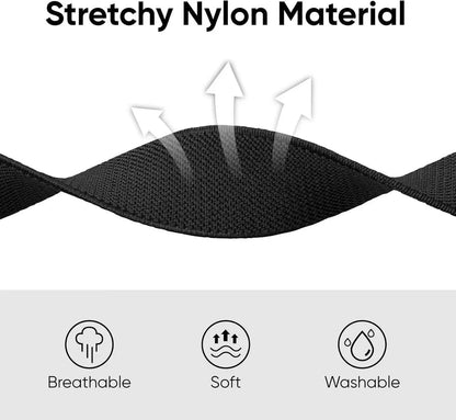 5-Pack Nylon Elastic Apple Watch Bands | Soft Breathable Sport Straps Compatible with Apple Watch Ultra & Series 10/9/8/7/6/5/4/3/2/1/SE | Adjustable Unisex Watch Bands