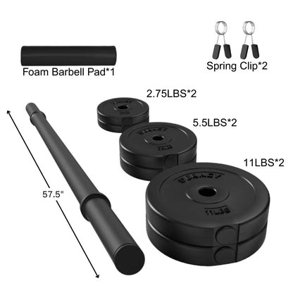 RELIFE Unisex Adjustable 45 LB Barbell Set - Free Weight Lifting Bar with Adjustable Weights for Home Gym Strength Train, Resistance Training, Full Body Workout & Body Recomp, Fit at Home