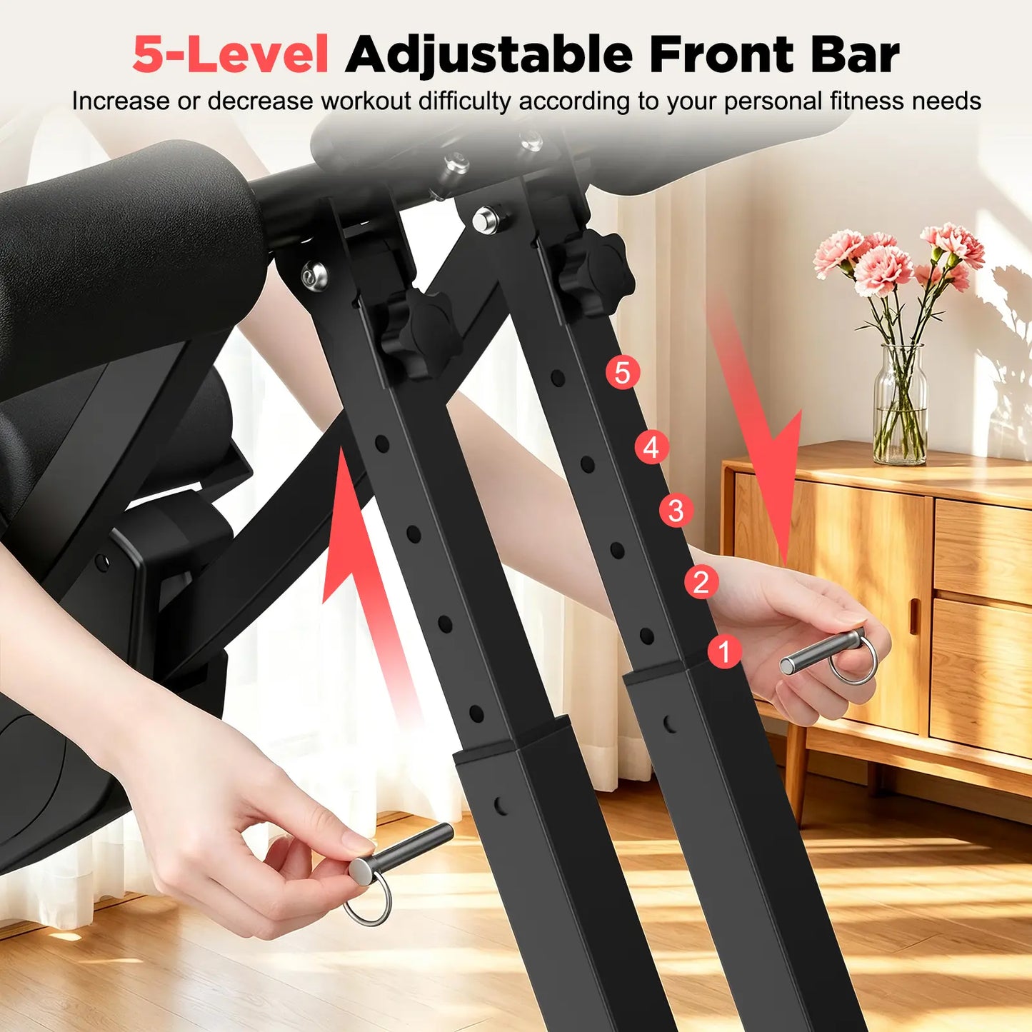 Dual Split-Track Ab Machine for Home Abs Workout, Ergonomic Metal Frame Core Trainer with 5-Level Adjustable Resistance, 440 LBS Capacity, Foldable with LCD Display