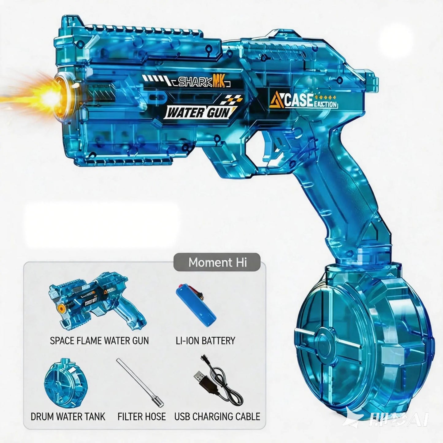 LED Electric Water Blaster – High-, Powerful Squirt Gun for Kids & Adults ,Strong Water Blaster,Summer Electric Water Blaster Toy Pool Fun Powerful Electric Water Gun