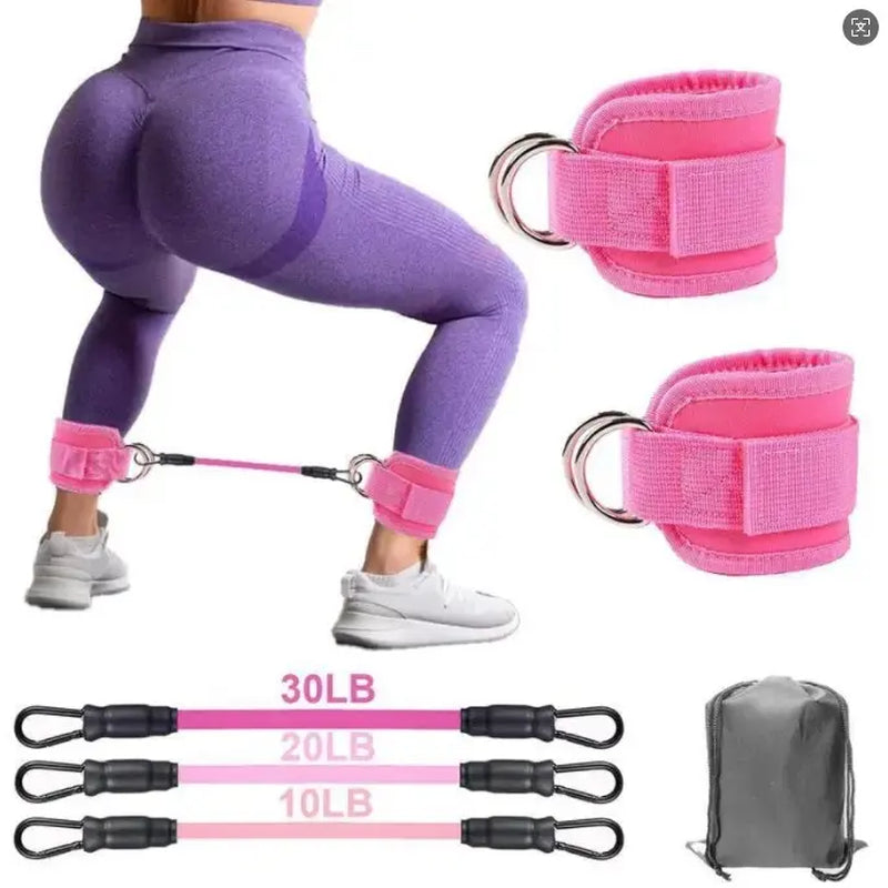 Ankle Resistance Bands, Ankle Bands for Working Out with Cuffs, Resistance Bands for Leg Butt Training Workout Equipment for Kickbacks Hip Gluteus Training Exercises, Ankle Strap with Exercise Bands Outdoorfun Fitness