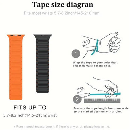 Ultra Soft Magnetic Silicone Smart Wearable Accessories, Apple Watch Replacement Bands for Ultra 2/Se/Series 11-3, Sport Waterproof Adjustable 38-49Mm Wrist Strap for Men