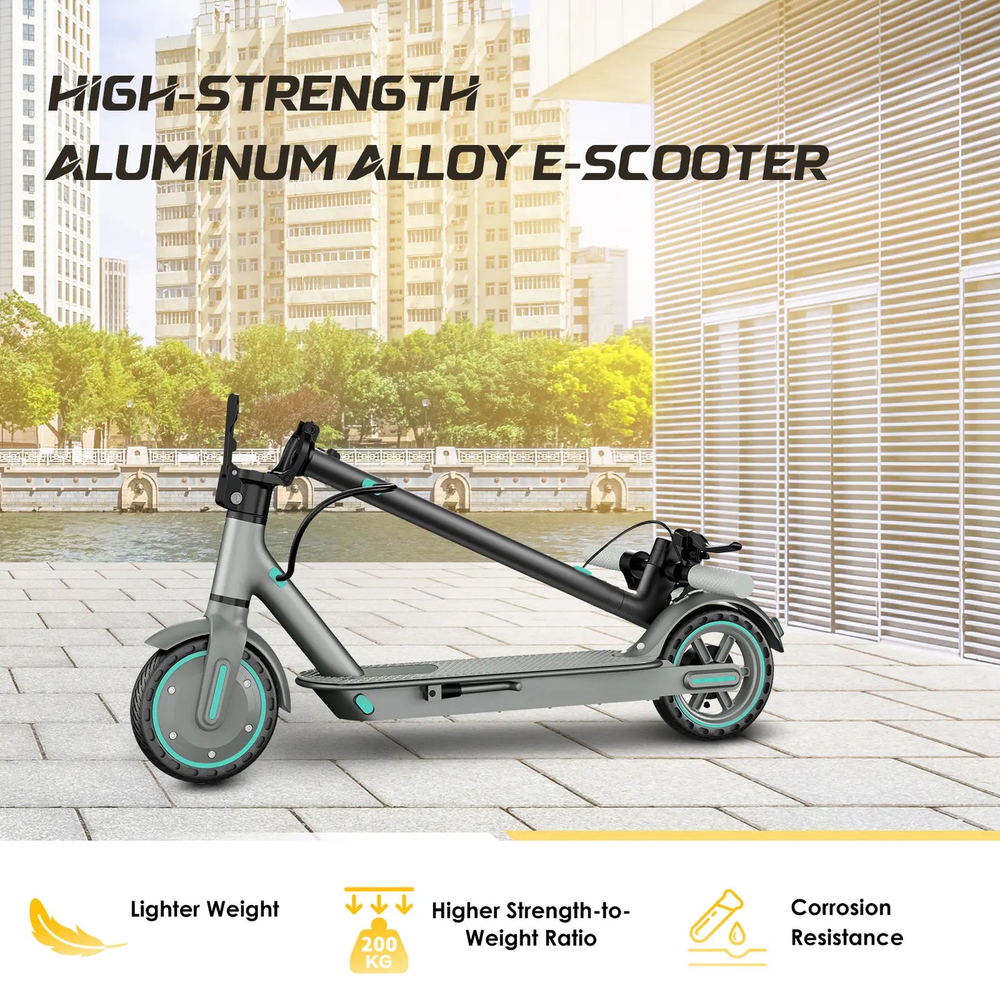 [Mother'S Day Flash Sale] Folding Electric Scooter - 350W Motor, 19 MPH Top Speed, App Control, Disc Braking System, Adjustable Handlebars, Non-Waterproof App Controlled Commuting High Speed Scooter, App Controlled Scooter